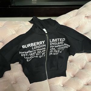 Black Burberry Zipper Hoodie